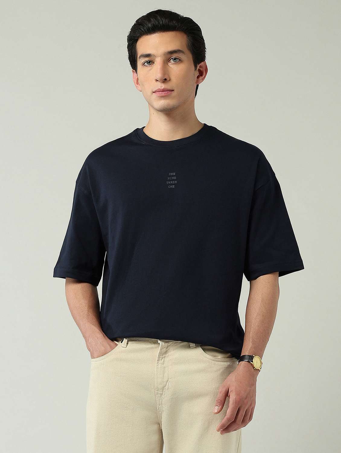 men solid short sleeve oversized t-shirt - 22024857 -  Standard Image - 1