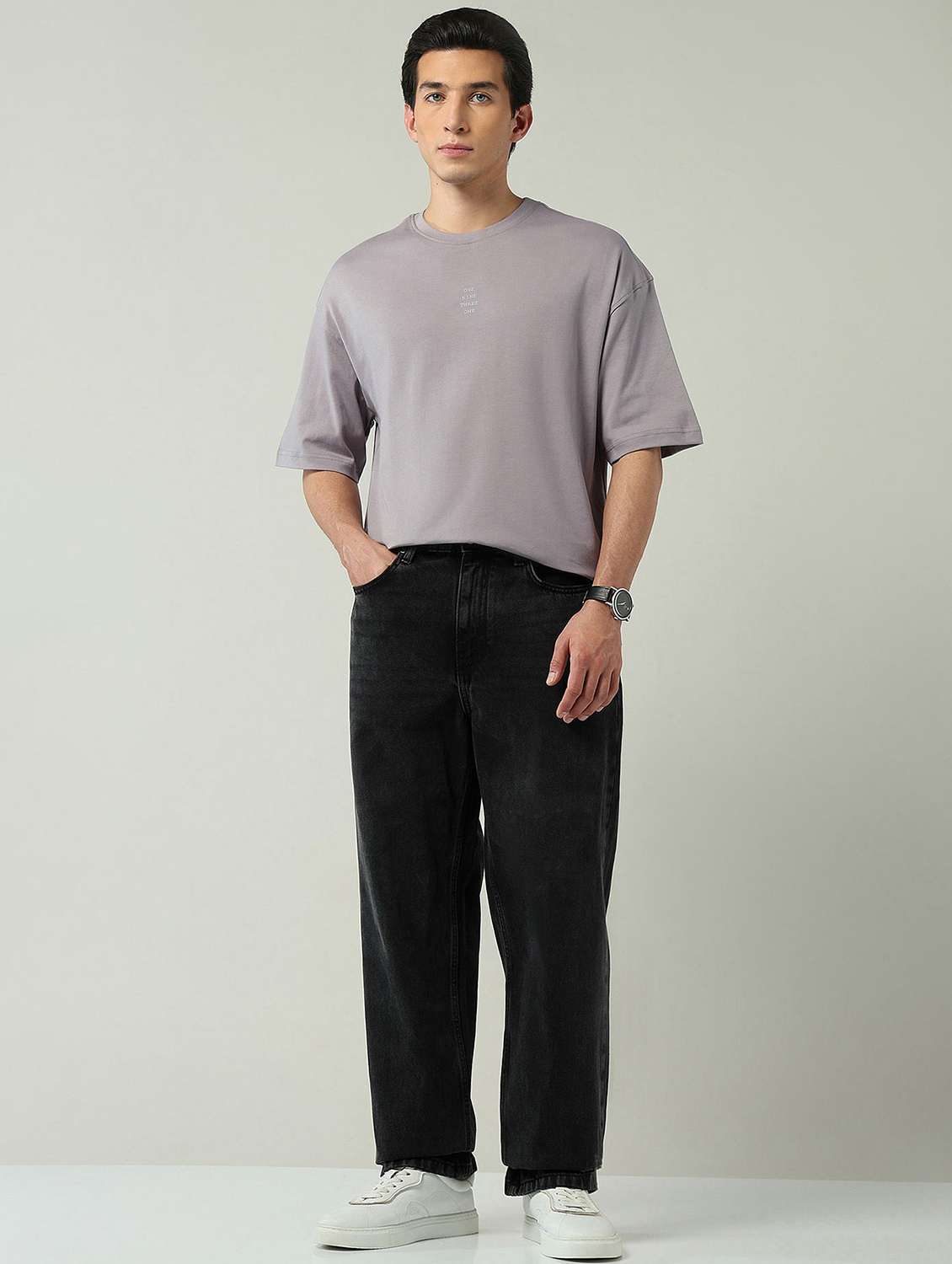 men solid short sleeve oversized t-shirt - 22024858 -  Standard Image - 4