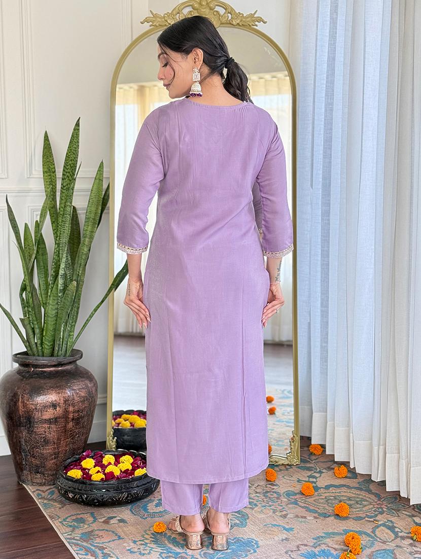 women embroidered three quarter sleeve kurta pant with dupatta set - 22024879 - Standard Image - 4