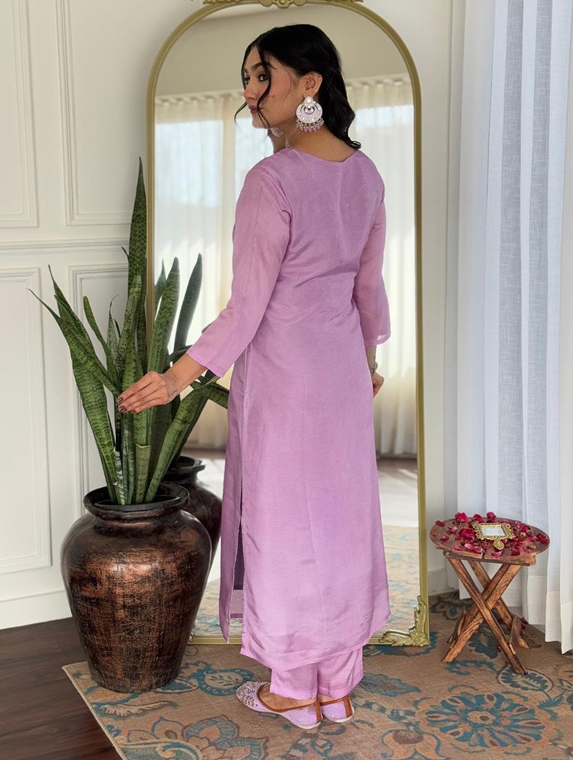 women embroidered three quarter sleeve kurta pant with dupatta set - 22024887 - Standard Image - 4