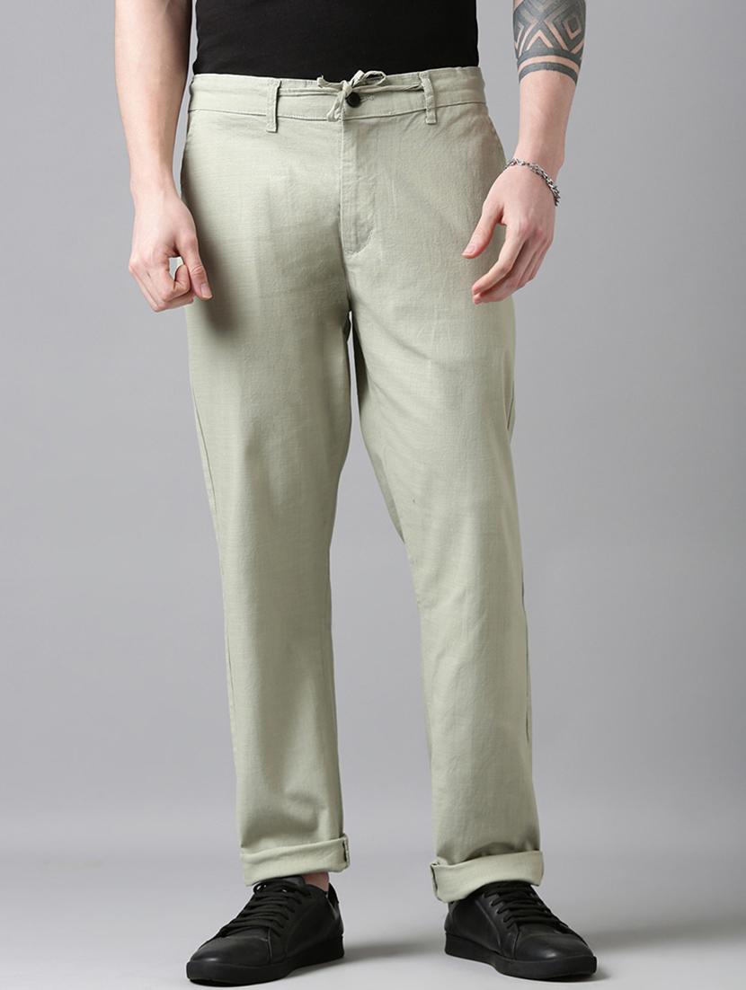men solid mid rise relaxed trouser - 22024897 -  Standard Image - 1