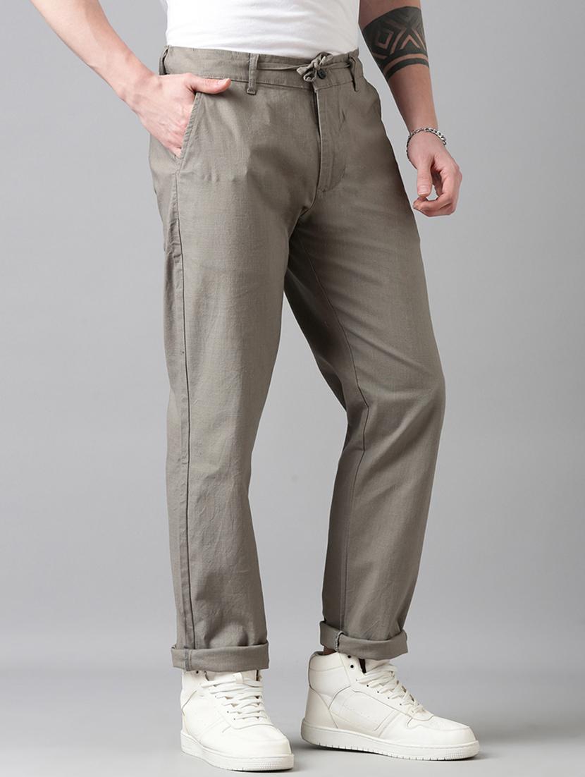 men solid mid rise relaxed chinos - 22024900 - Standard Image - 1