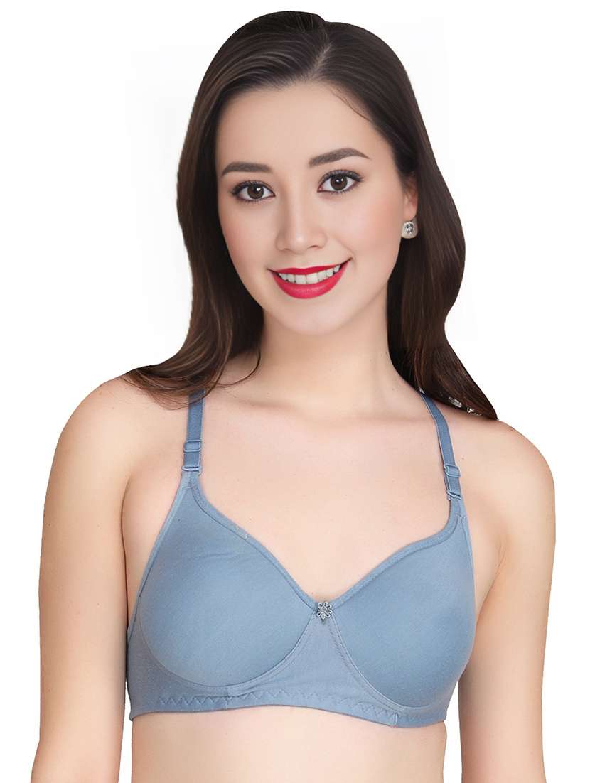 women pack of 6 solid non wired bra - 22024912 - Standard Image - 1