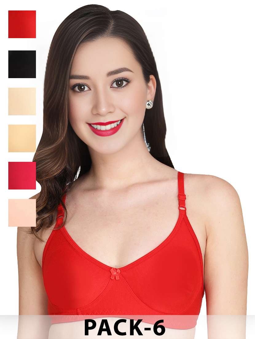 red cotton combos bra