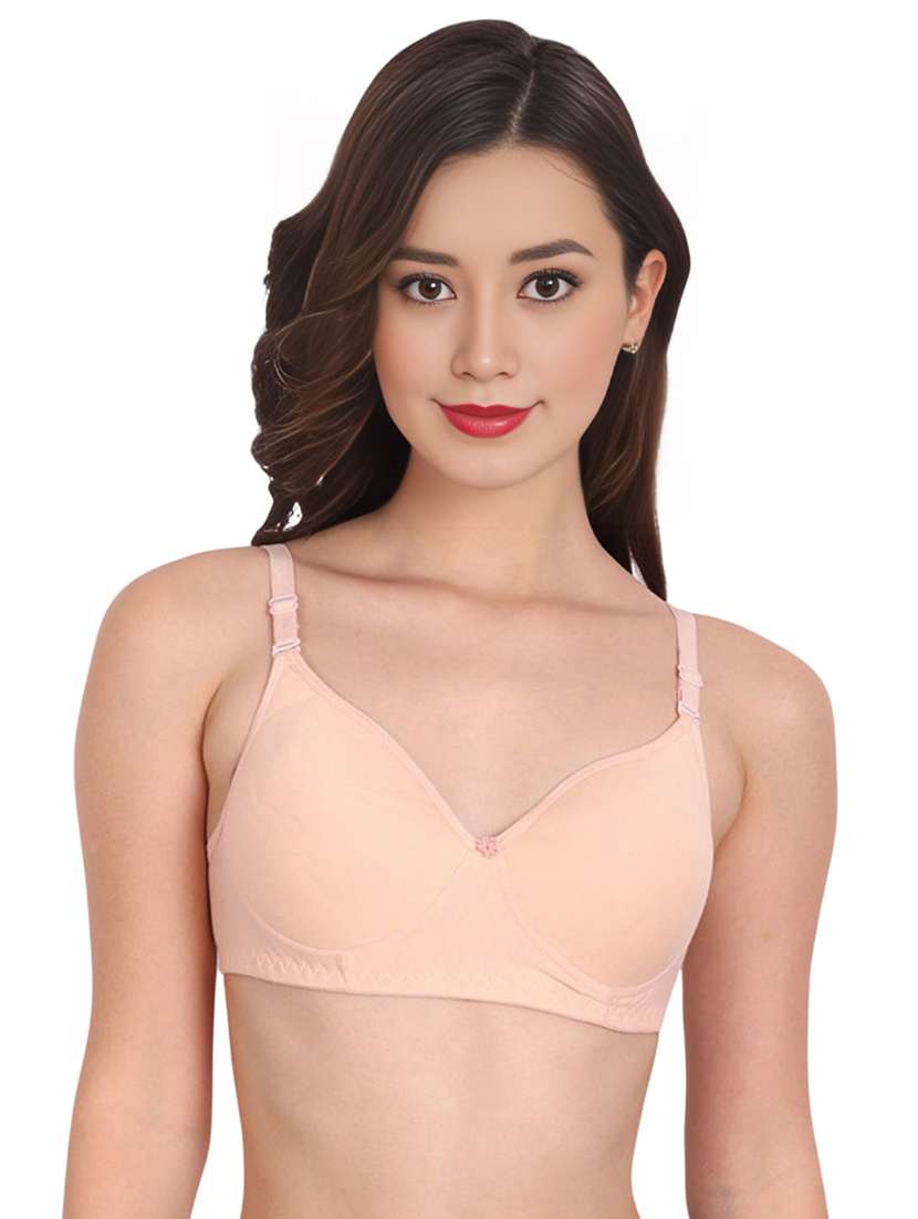 women pack of 5 solid non wired bra - 22024981 -  Standard Image - 1
