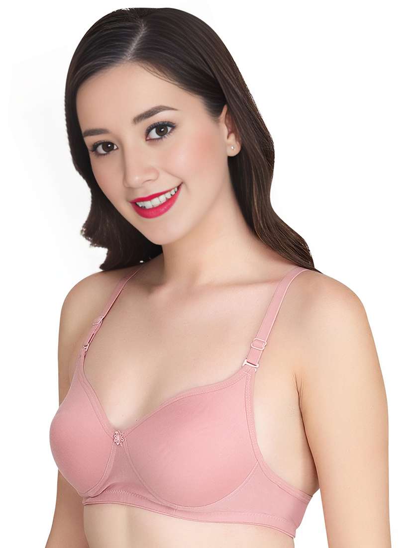 women pack of 5 solid non wired t-shirt bra - 22024985 -  Standard Image - 1