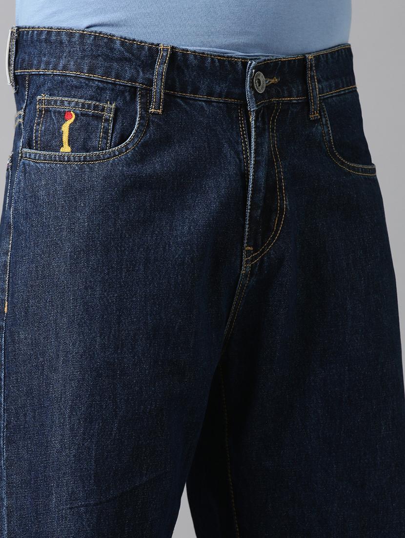 men plain mid rise baggy jeans - 22025018 - Standard Image - 6