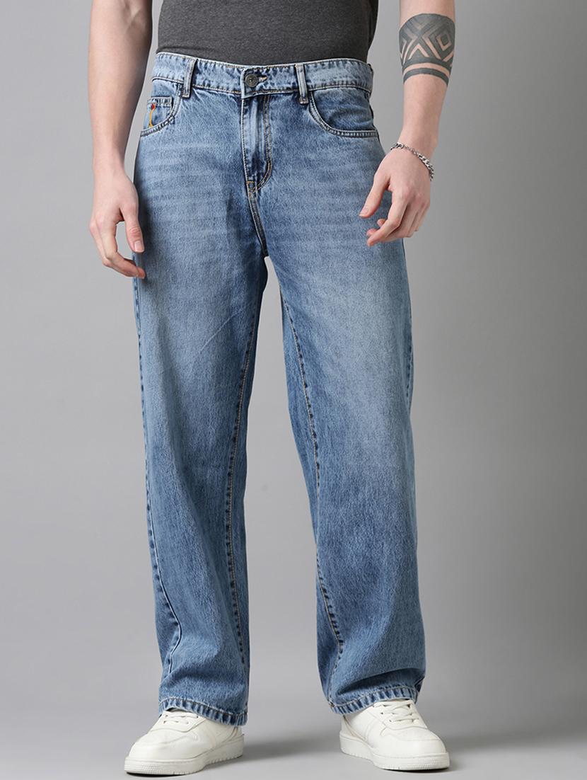 men washed mid rise full length jeans - 22025022 - Standard Image - 1