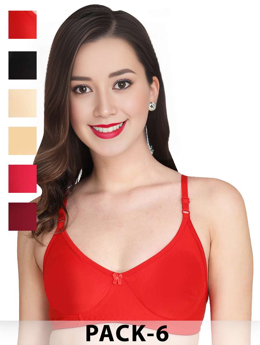 red cotton combos bra