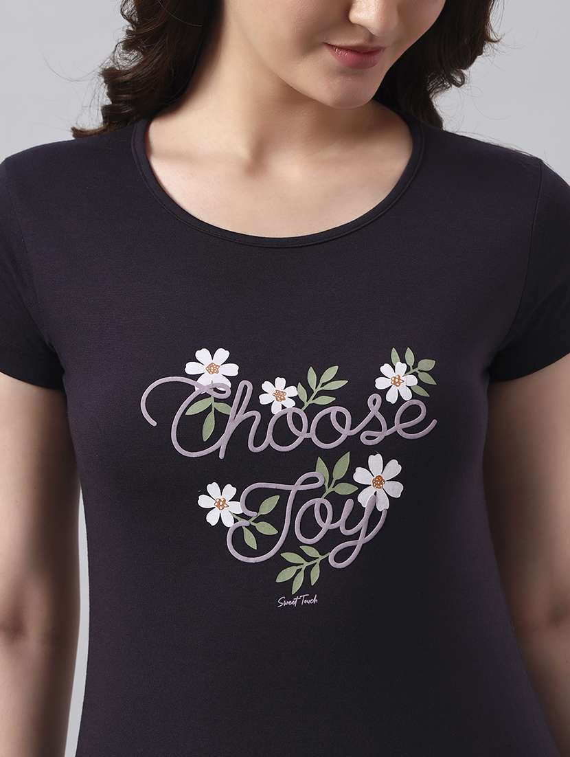 women printed short sleeve nightwear pyjama set - 22026039 -  Standard Image - 4