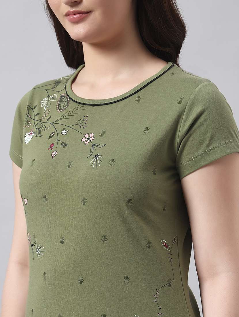 women printed short sleeve nightwear pyjama set - 22026055 -  Standard Image - 4