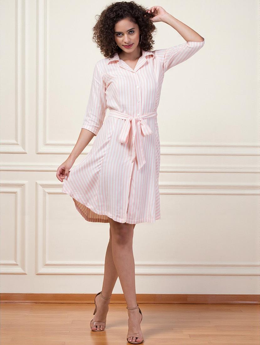 white rayon aline dress - 22026056 - Standard Image - 4