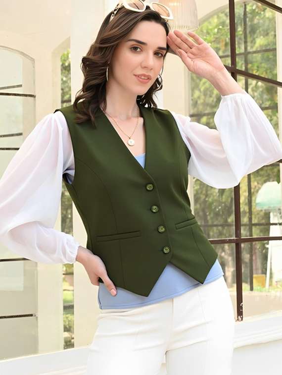 women solid sleeveless vest top