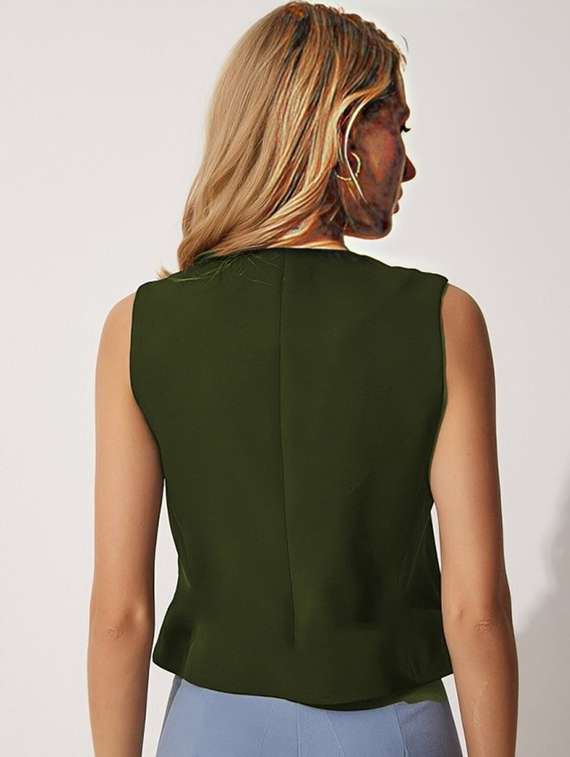 women solid sleeveless vest top - 22026169 - Standard Image - 1