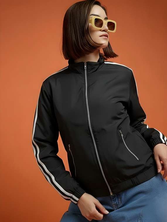 women tapered long sleeve windcheater jacket - 22026191 - Standard Image - 1