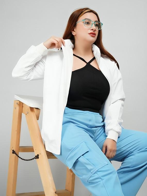 women solid long sleeve windcheater jacket - 22026192 -  Standard Image - 1
