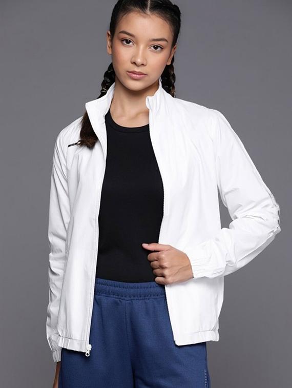 women solid long sleeve windcheater jacket - 22026194 -  Standard Image - 1
