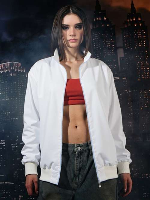 women solid long sleeve windcheater jacket - 22026196 -  Standard Image - 0