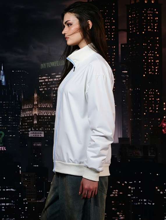 women solid long sleeve windcheater jacket - 22026196 - Standard Image - 1