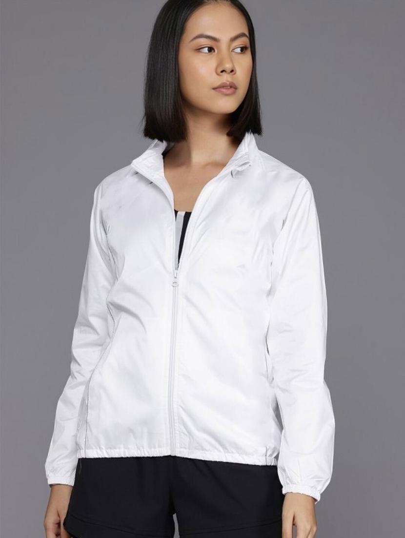 women solid long sleeve windcheater jacket - 22026198 -  Standard Image - 1