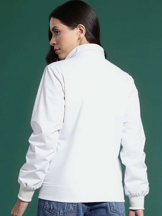 women solid long sleeve windcheater jacket - 22026198 -  Standard Image - 1