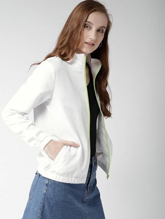 women solid long sleeve windcheater jacket - 22026200 -  Standard Image - 1