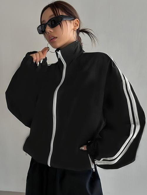 women tapered long sleeve windcheater jacket - 22026201 - Standard Image - 0