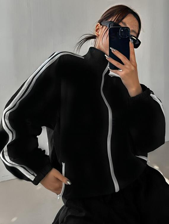 women tapered long sleeve windcheater jacket - 22026201 - Standard Image - 1
