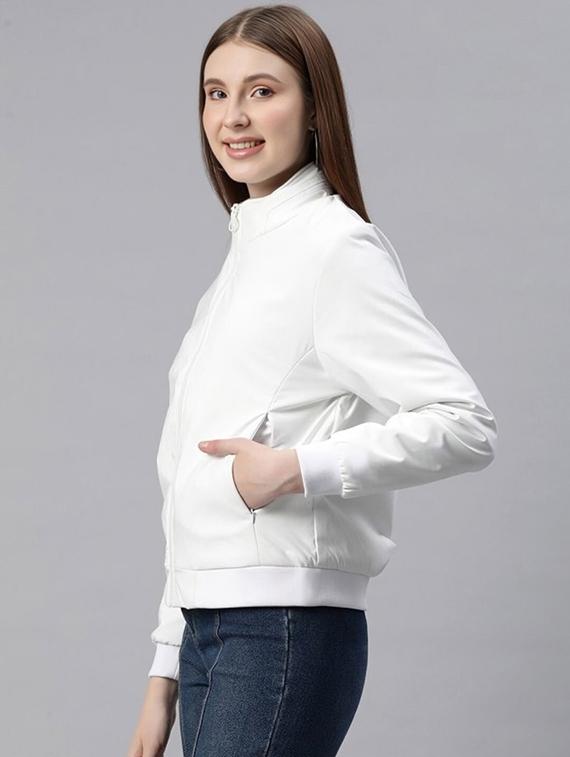 women solid long sleeve windcheater jacket - 22026202 - Standard Image - 1