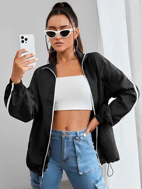 women tapered long sleeve windcheater jacket - 22026203 - Standard Image - 0