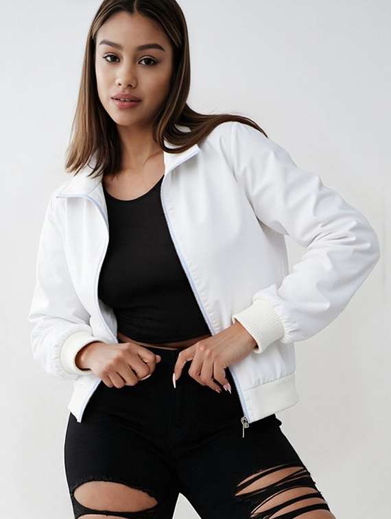 women solid long sleeve windcheater jacket - 22026206 - Zoom Image - 0