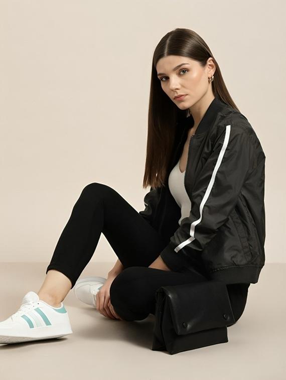 women tapered long sleeve windcheater jacket - 22026207 -  Standard Image - 1