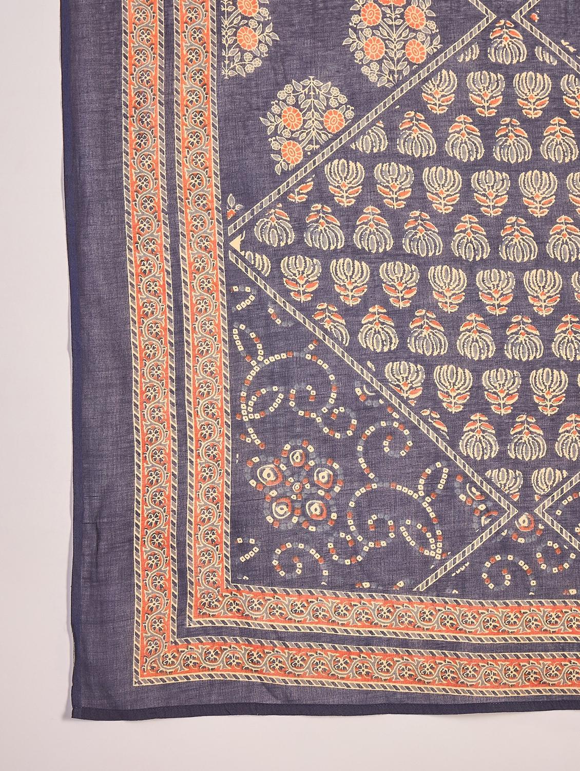 women floral printed three quarter sleeve kurta pant with dupatta set - 22026275 - Standard Image - 4