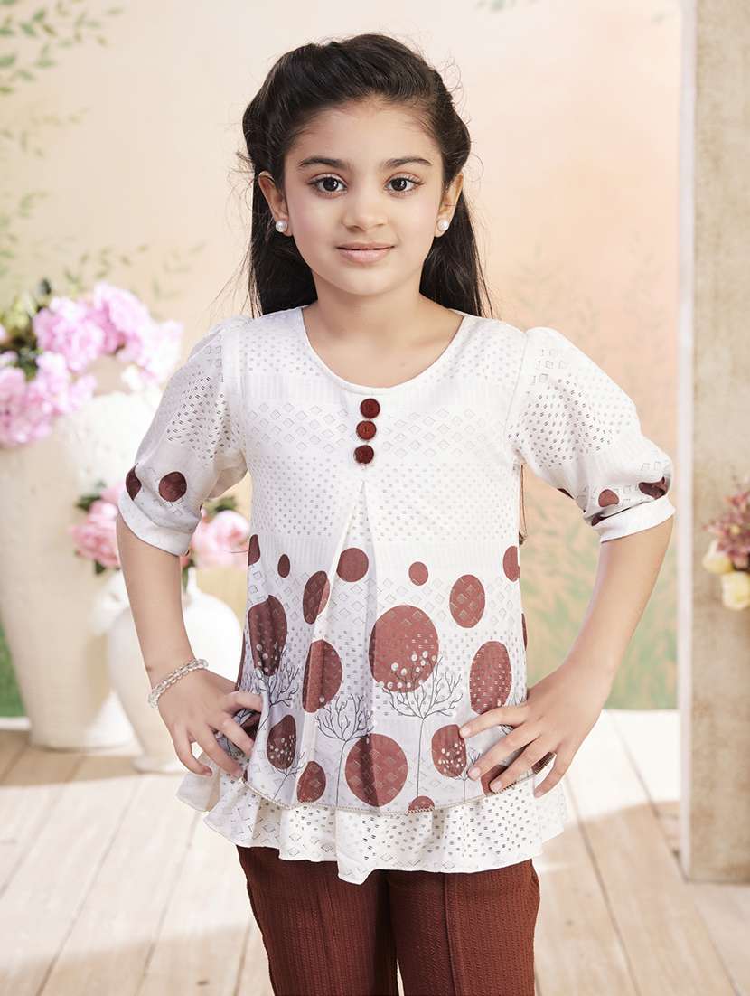girls printed top & trouser co-ord set - 22026319 -  Standard Image - 1