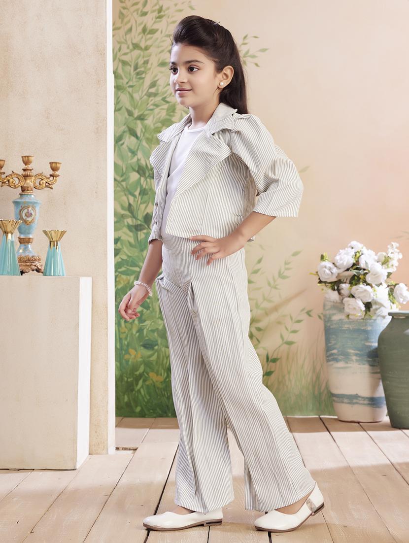 girls striped top & trouser co-ord set - 22026326 - Standard Image - 4