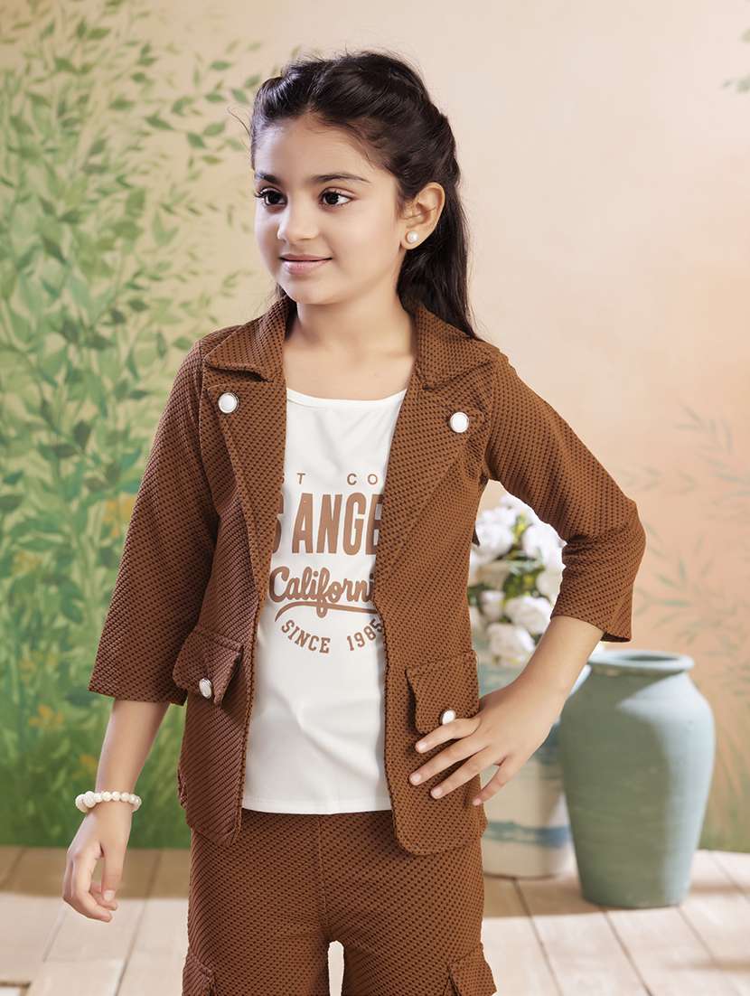 girls solid top & trouser co-ord set - 22026331 -  Standard Image - 4