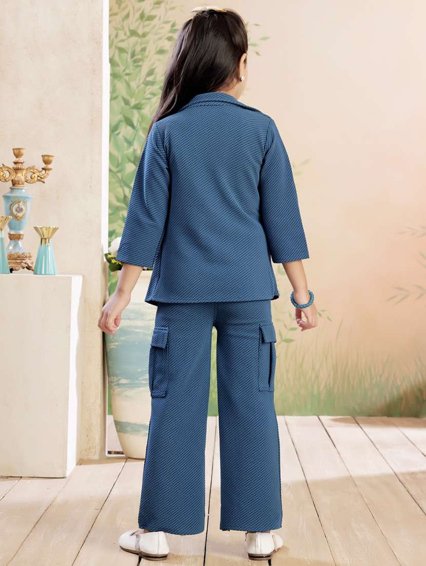 girls solid top & trouser co-ord set - 22026333 -  Standard Image - 4