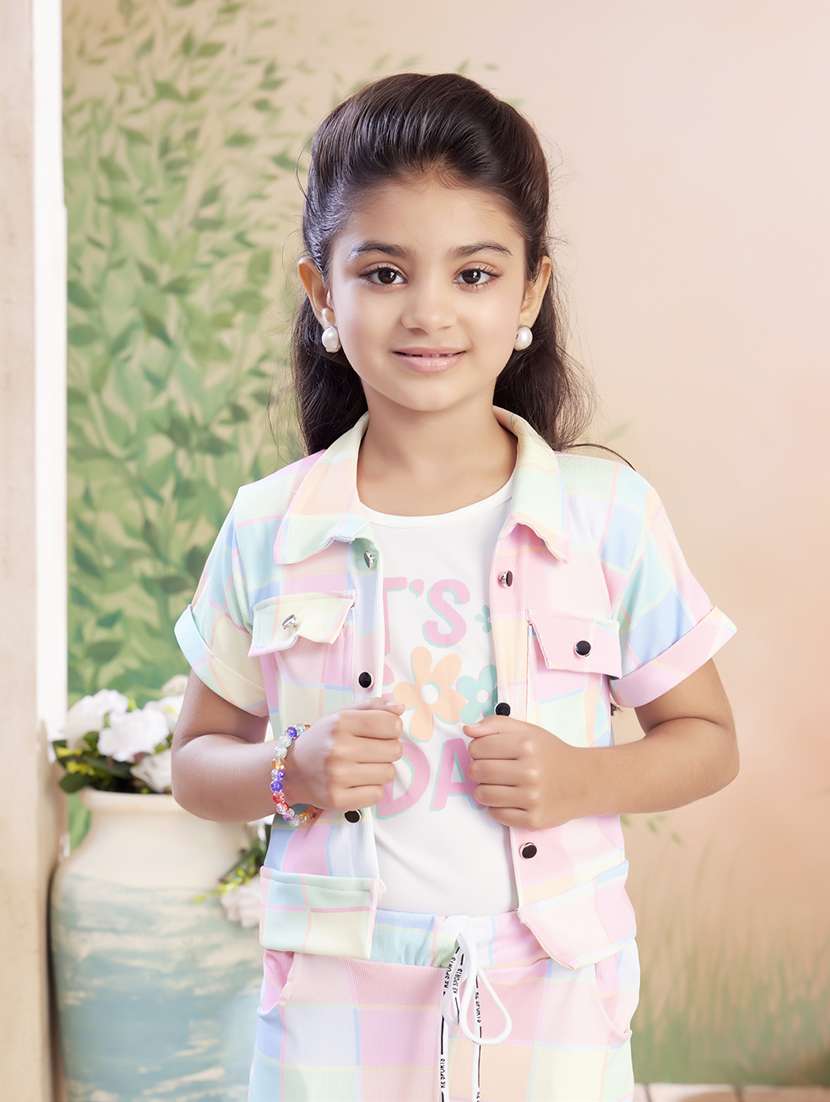 girls printed top & trouser co-ord set - 22026335 -  Standard Image - 1