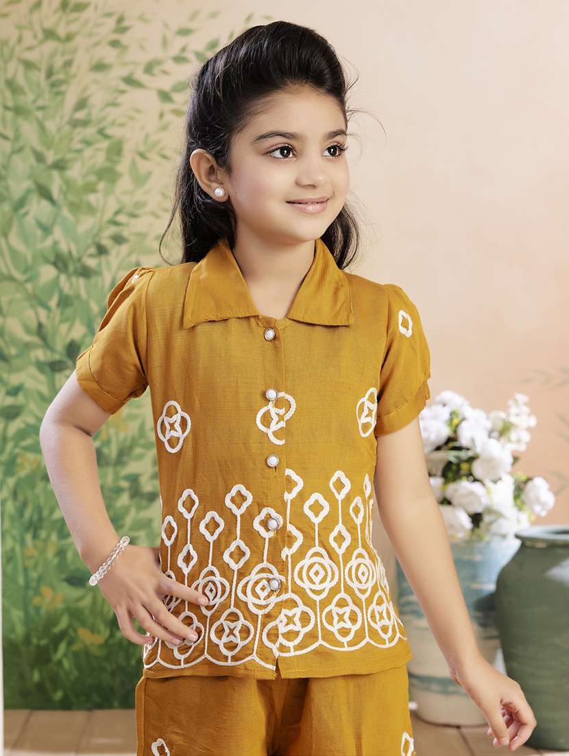 girls embroidered top & palazzo co-ord set - 22026336 -  Standard Image - 1