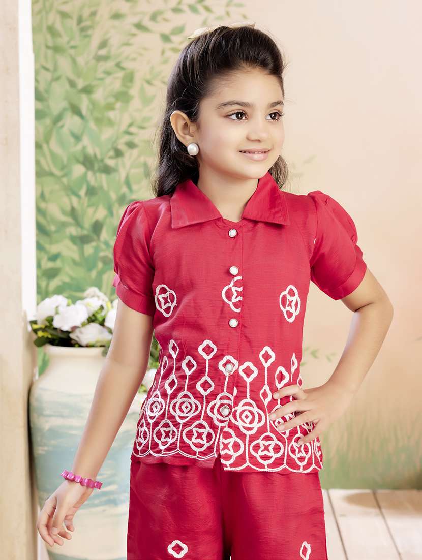 girls embrpidered top & palazzo co-ord set - 22026338 -  Standard Image - 4