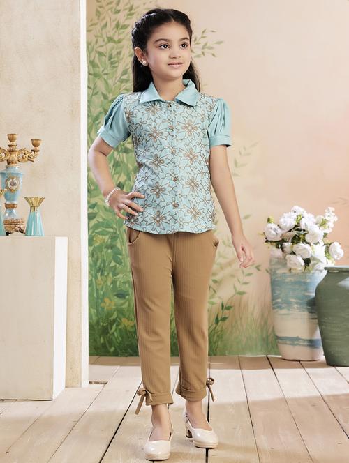 girls printed top & trouser co-ord set - 22026341 - Standard Image - 0