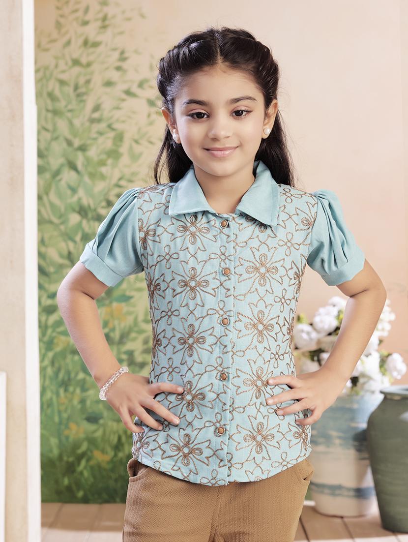 girls printed top & trouser co-ord set - 22026341 -  Standard Image - 1