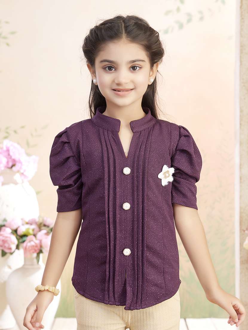 girls solid top & trouser co-ord set - 22026348 - Standard Image - 4