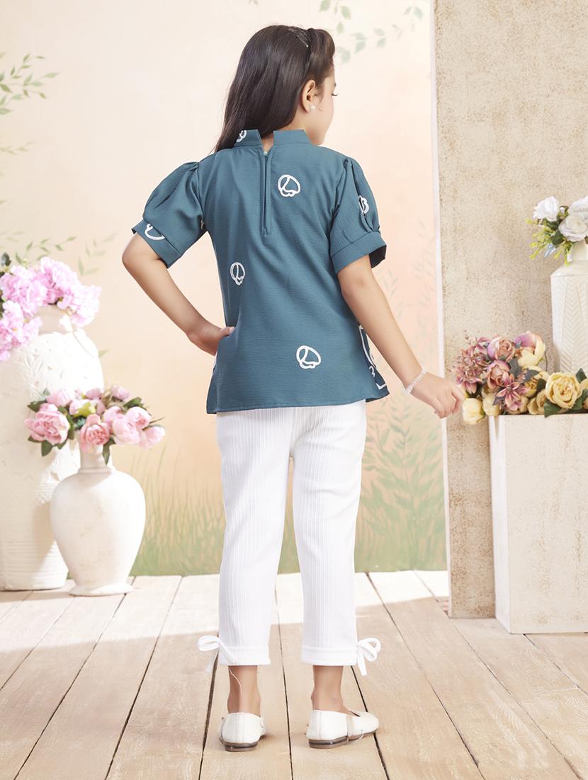 girls embroidered top & trouser co-ord set - 22026349 - Standard Image - 4