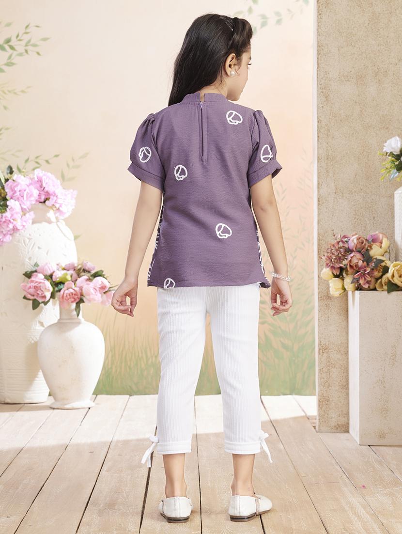 girls embroidered top & trouser co-ord set - 22026351 - Standard Image - 4