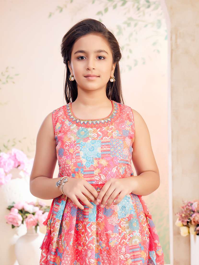 girls printed kurta sharara set with dupatta - 22026368 -  Standard Image - 4