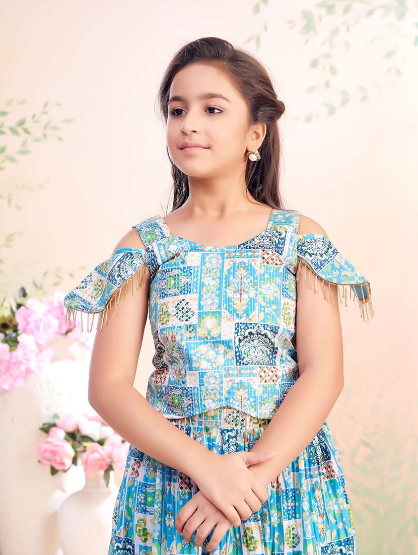 girls printed lehenga choli with dupatta - 22026397 - Standard Image - 1