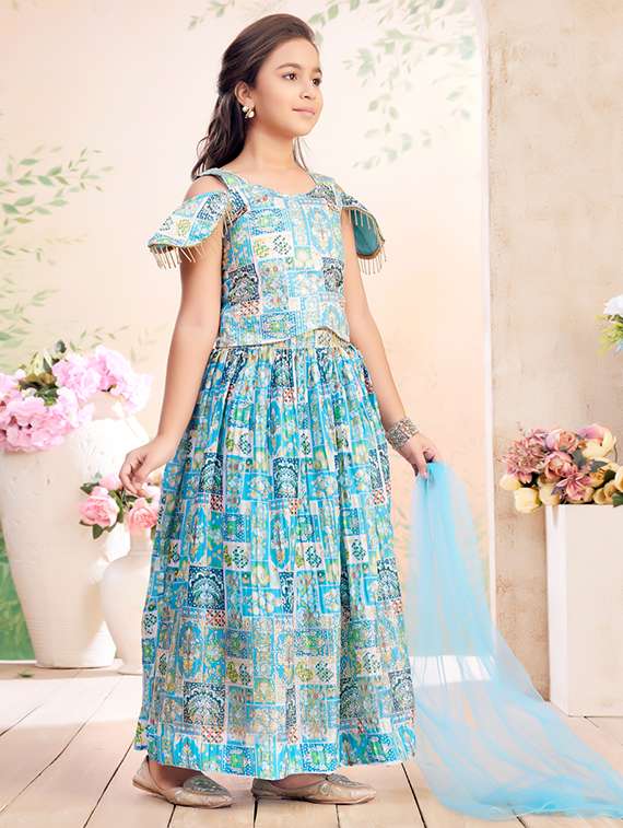girls printed lehenga choli with dupatta - 22026397 -  Standard Image - 1