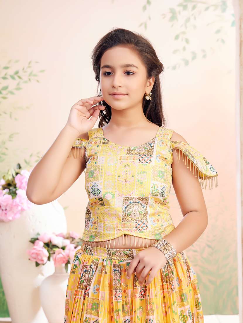 girls printed lehenga choli with dupatta - 22026398 - Standard Image - 1