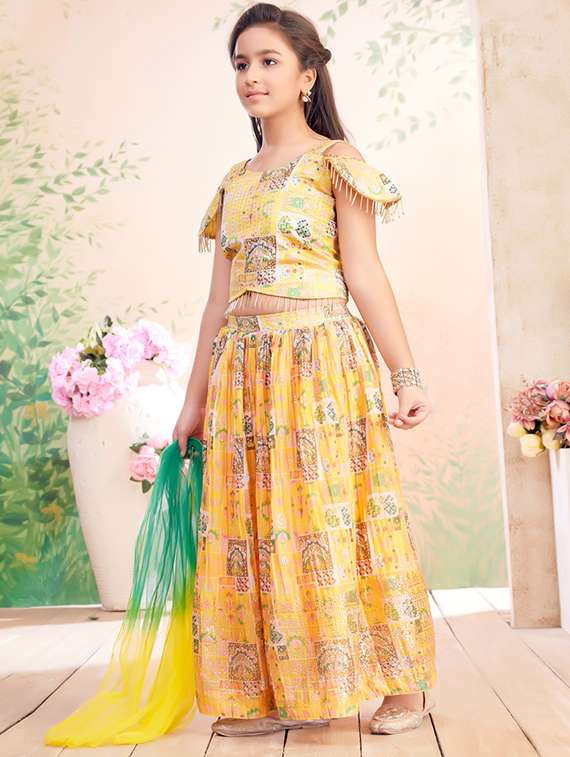girls printed lehenga choli with dupatta - 22026398 -  Standard Image - 1